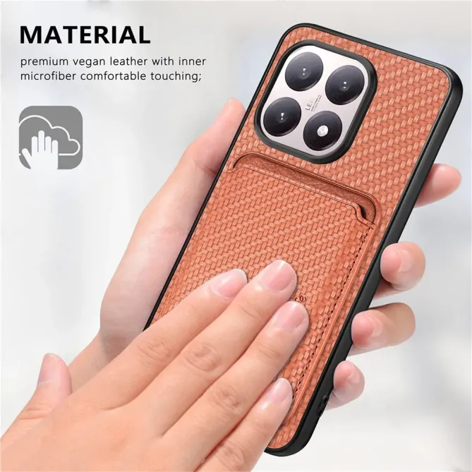 Coque Xiaomi 15T Fibre de Carbone Porte-cartes détachable