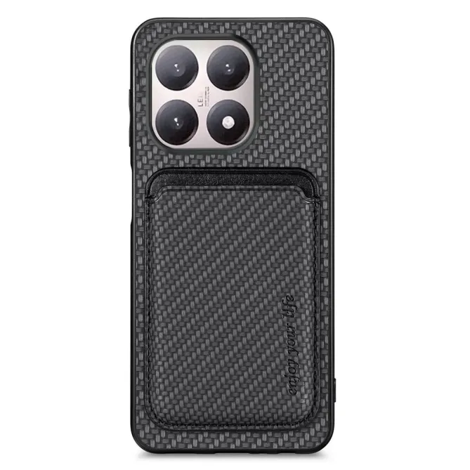 Coque Xiaomi 15T Fibre de Carbone Porte-cartes détachable