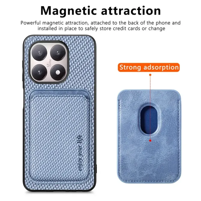 Coque Xiaomi 15T Fibre de Carbone Porte-cartes détachable