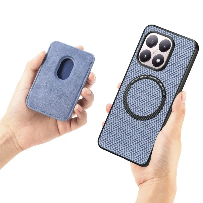 Coque Xiaomi 15T Fibre de Carbone Porte-cartes détachable