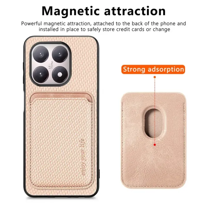 Coque Xiaomi 15T Fibre de Carbone Porte-cartes détachable