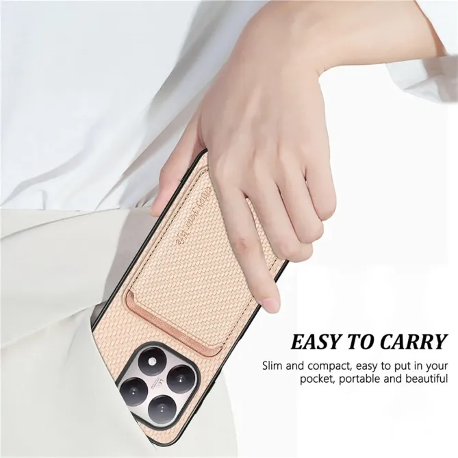 Coque Xiaomi 15T Fibre de Carbone Porte-cartes détachable