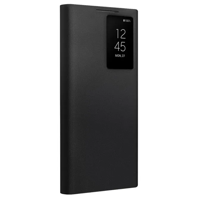 Étui Samsung Galaxy S24 Ultra avec Fenêtre de Vue en Cuir Véritable