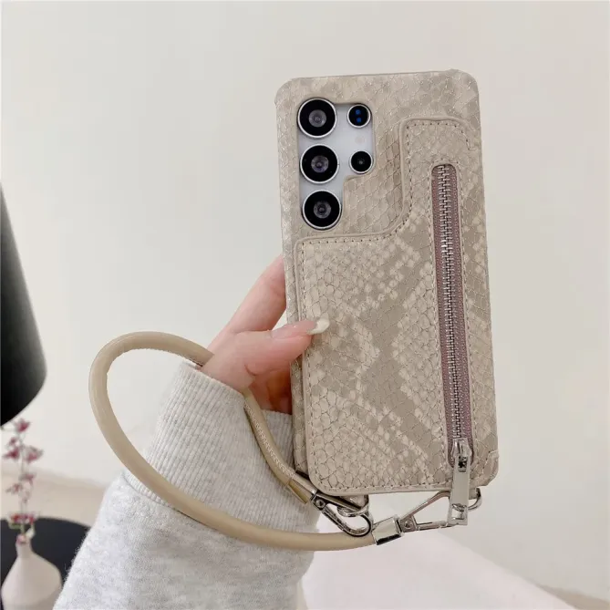 Coque Samsung Galaxy S24 Ultra avec Porte-Cartes Miroir et Lanière | T