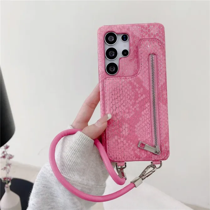 Coque Samsung Galaxy S24 Ultra avec Porte-Cartes Miroir et Lanière | T