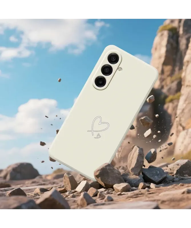 Coque Samsung Galaxy A57 à Motifs Cœurs Blancs