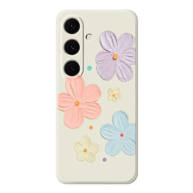 Coque Samsung Galaxy A57 à Motifs Fleurs Quadricolores