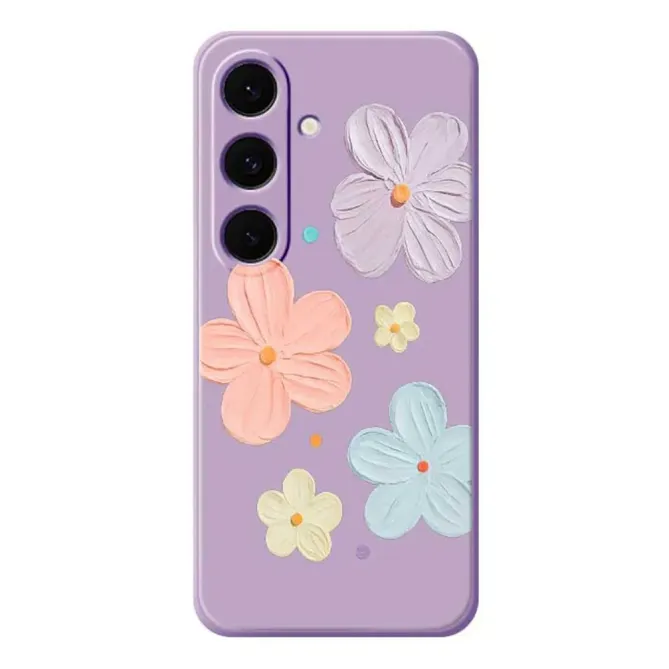 Coque Samsung Galaxy A57 à Motifs Fleurs Quadricolores
