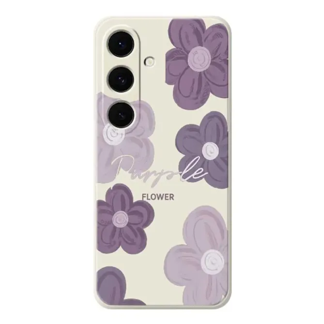 Coque Samsung Galaxy A57 à Motifs Fleurs Violettes