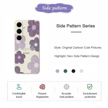 Coque Samsung Galaxy A57 à Motifs Fleurs Violettes