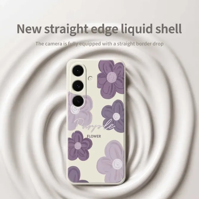 Coque Samsung Galaxy A57 à Motifs Fleurs Violettes