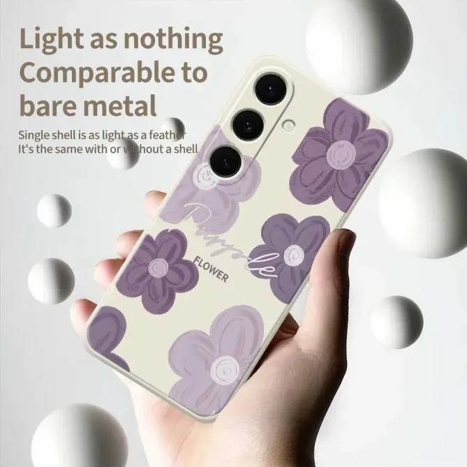 Coque Samsung Galaxy A57 à Motifs Fleurs Violettes