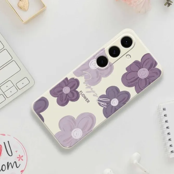 Coque Samsung Galaxy A57 à Motifs Fleurs Violettes