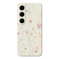 Coque Samsung Galaxy A57 à Motifs Floraux et Bords Droits