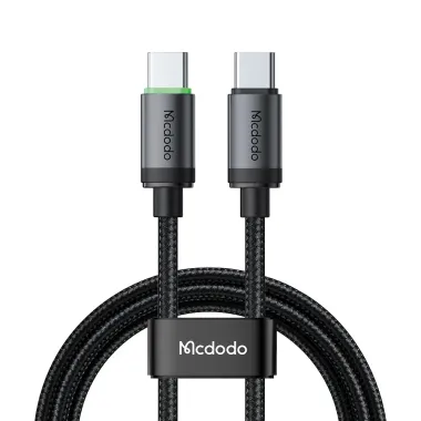 CA-4411 Câble USB-C vers USB-C 3m Charge Rapide 60W avec LED - Noir
