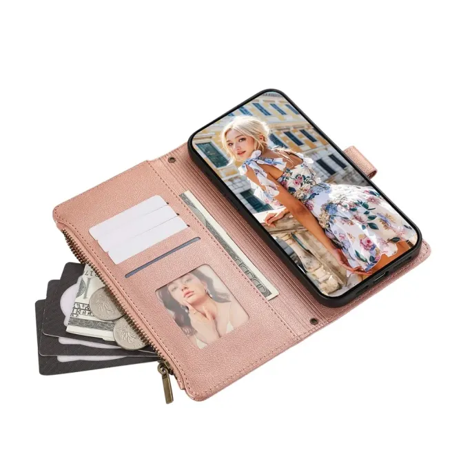 Housse Samsung Galaxy S26+ Portefeuille Zippée avec Bandoulière | Urba