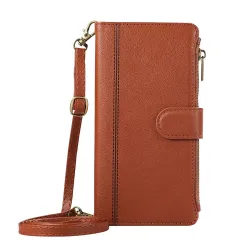 Housse Samsung Galaxy S26+ Portefeuille Zippée avec Bandoulière | Urba