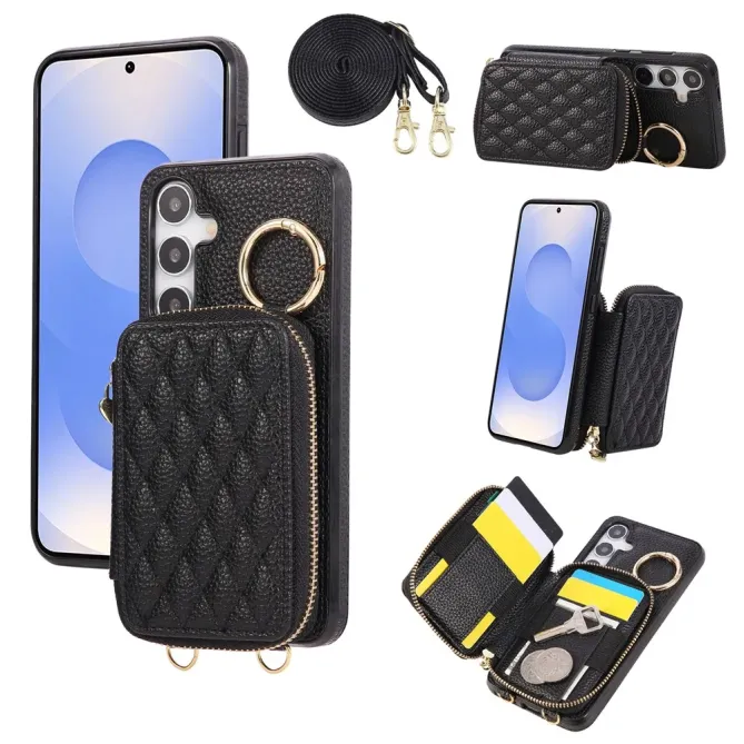 Coque Samsung Galaxy S26+ Porte-monnaie Zippé avec Bandoulière | Zippe