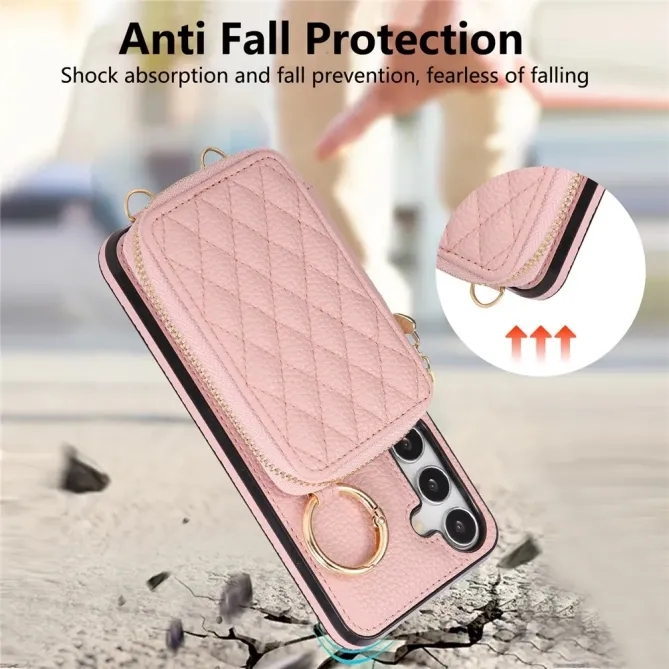 Coque Samsung Galaxy S26+ Porte-monnaie Zippé avec Bandoulière | Zippe