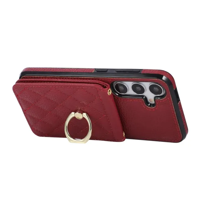 Coque Samsung Galaxy S26+ Porte-carte Vertical avec Anneau et Bandouli