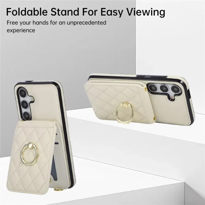 Coque Samsung Galaxy S26+ Porte-carte Vertical avec Anneau et Bandouli