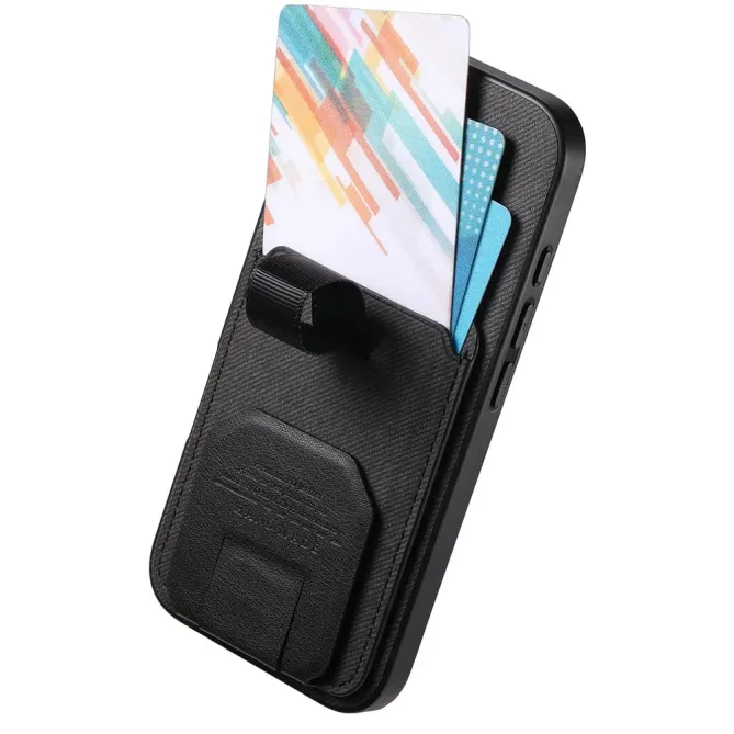 Coque Samsung Galaxy S26+ Texture Tissu avec Porte-cartes et Support