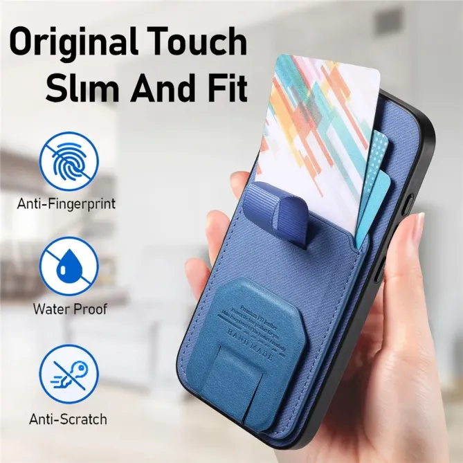 Coque Samsung Galaxy S26+ Texture Tissu avec Porte-cartes et Support
