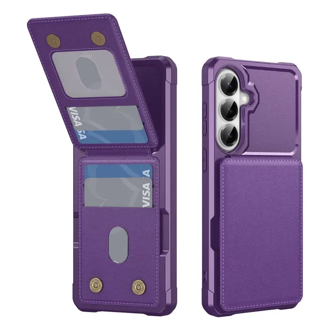 Coque Samsung Galaxy S26+ Porte-carte et Support Simili Cuir