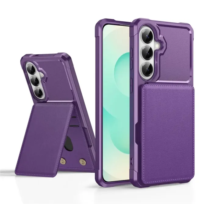 Coque Samsung Galaxy S26+ Porte-carte et Support Simili Cuir