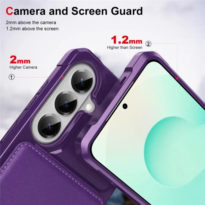 Coque Samsung Galaxy S26+ Porte-carte et Support Simili Cuir