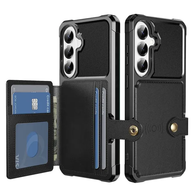 Coque Samsung Galaxy S26+ Porte-cartes Simili Cuir et TPU