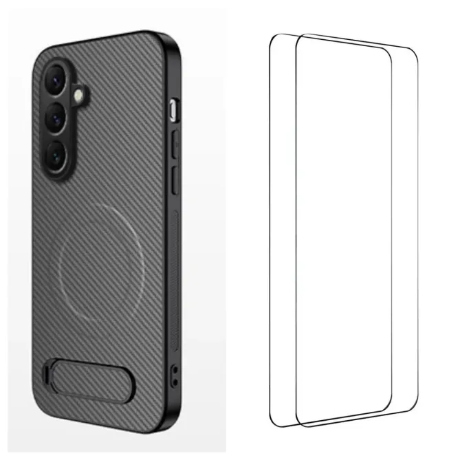 Coque Samsung Galaxy S26+ Magnétique Carbone avec Support et 2 Verres 