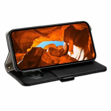 Housse Samsung Galaxy S26+ Porte-monnaie Litchi avec Miroir