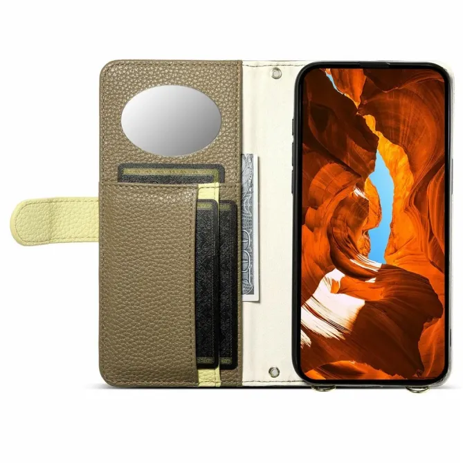 Housse Samsung Galaxy S26+ Porte-monnaie Litchi avec Miroir