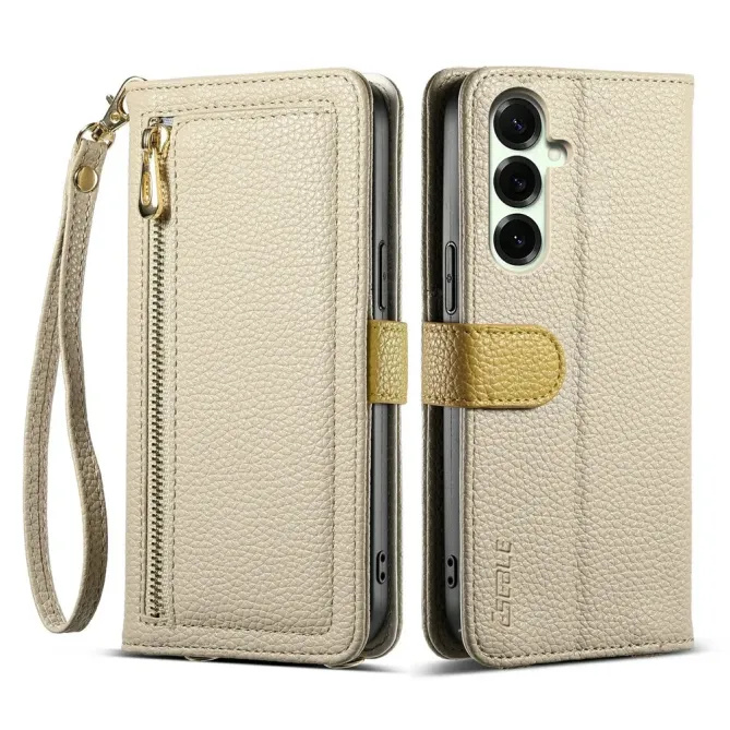 Housse Samsung Galaxy S26+ Porte-monnaie Litchi avec Miroir