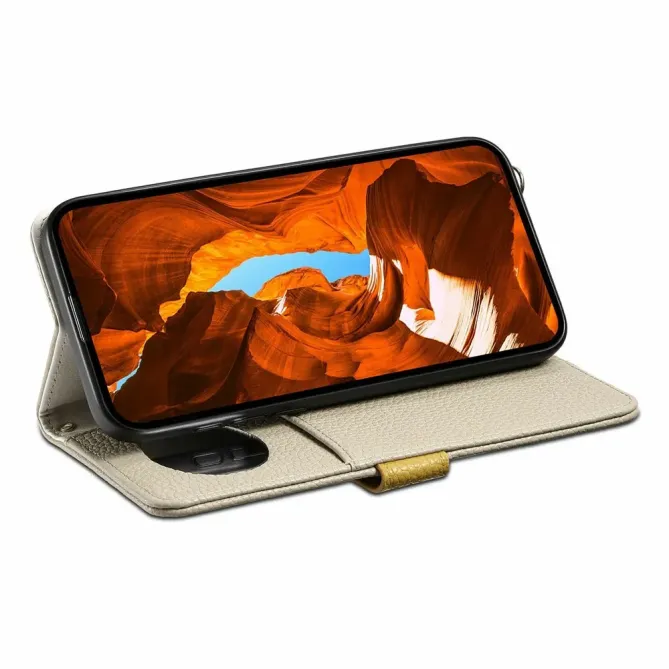 Housse Samsung Galaxy S26+ Porte-monnaie Litchi avec Miroir