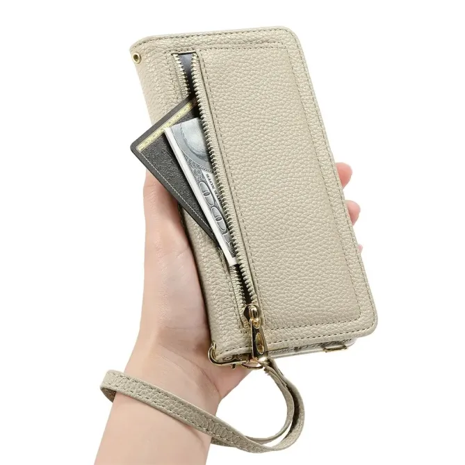 Housse Samsung Galaxy S26+ Porte-monnaie Litchi avec Miroir