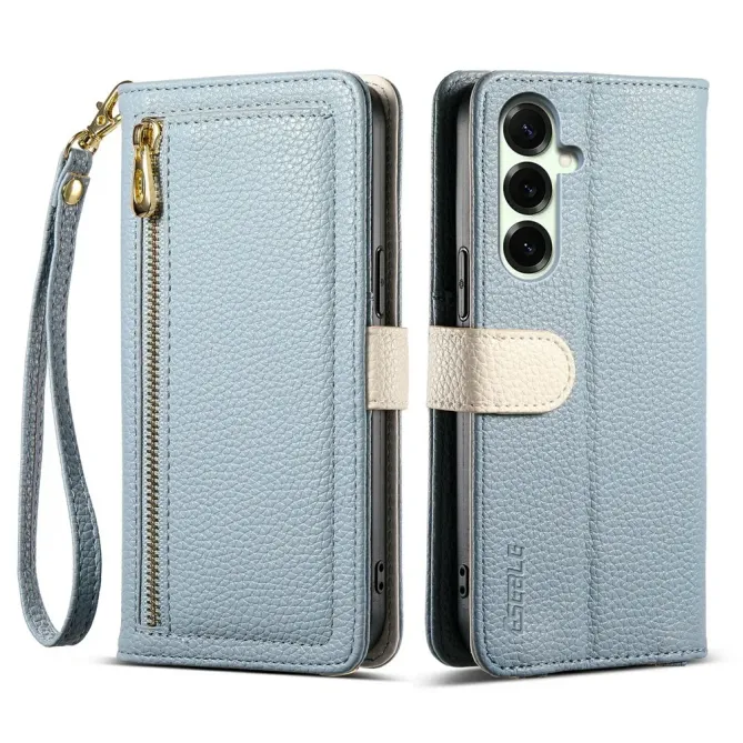 Housse Samsung Galaxy S26+ Porte-monnaie Litchi avec Miroir