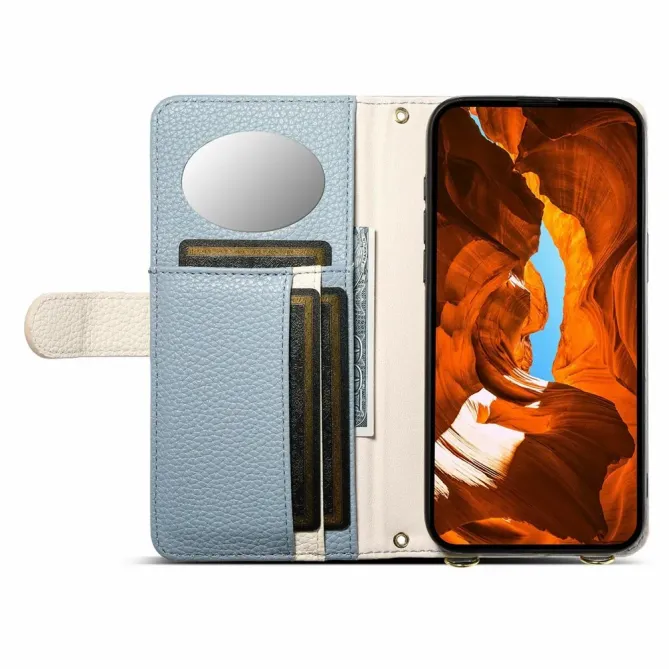 Housse Samsung Galaxy S26+ Porte-monnaie Litchi avec Miroir