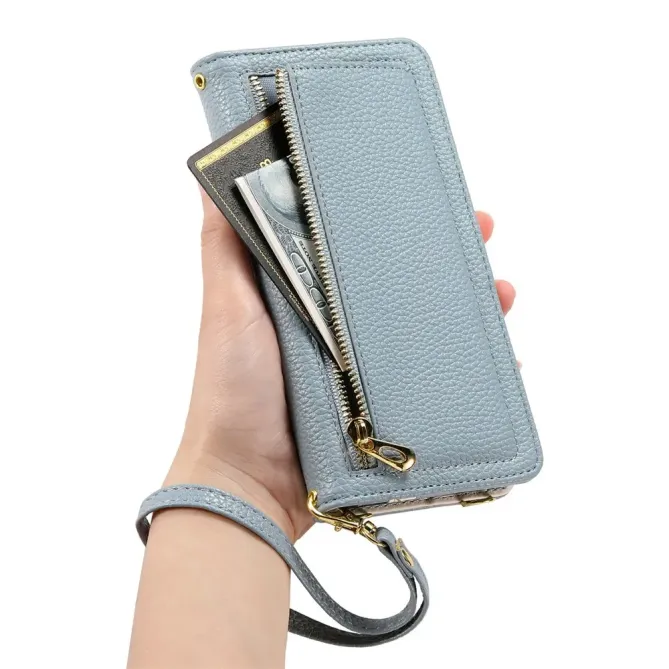 Housse Samsung Galaxy S26+ Porte-monnaie Litchi avec Miroir