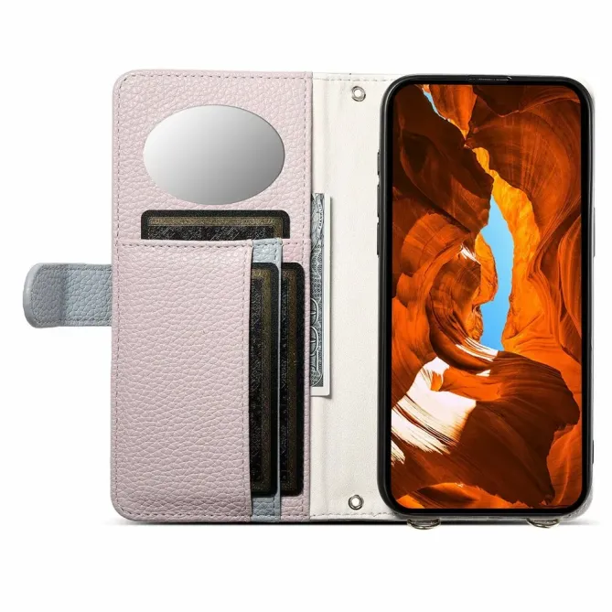 Housse Samsung Galaxy S26+ Porte-monnaie Litchi avec Miroir