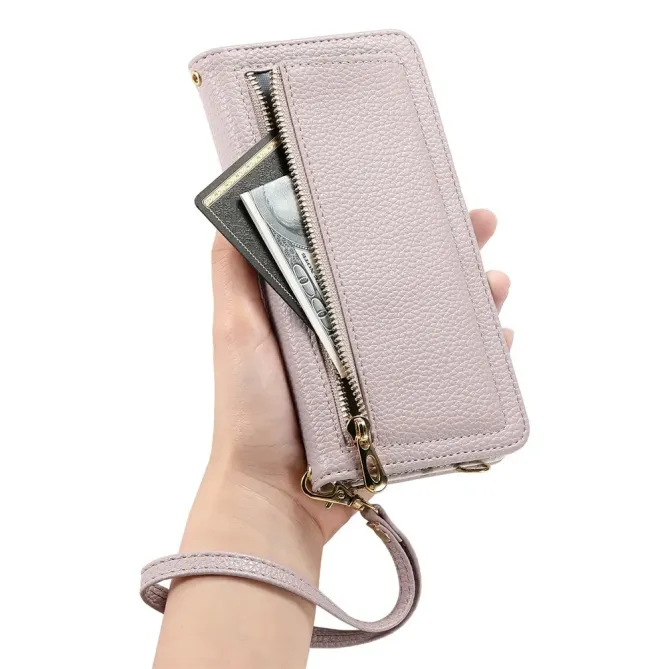 Housse Samsung Galaxy S26+ Porte-monnaie Litchi avec Miroir
