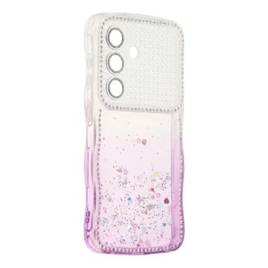 Coque Samsung Galaxy S26+ Paillettes Epoxy Cadre Ondulé et Strass