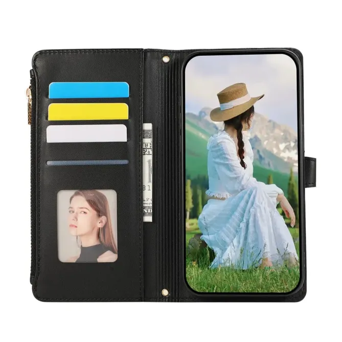 Housse Samsung Galaxy S26+ Portefeuille Losanges Zippée avec Dragonne