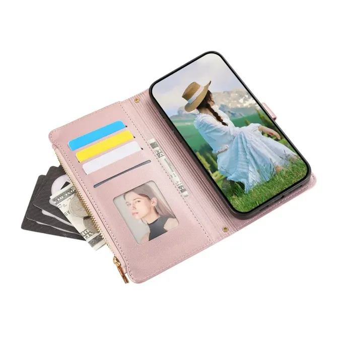 Housse Samsung Galaxy S26+ Portefeuille Losanges Zippée avec Dragonne