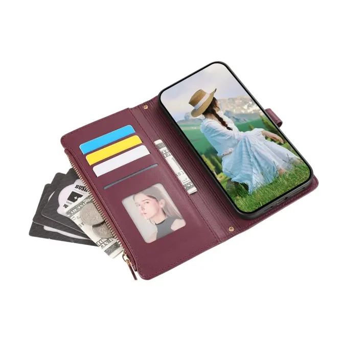 Housse Samsung Galaxy S26+ Portefeuille Losanges Zippée avec Dragonne