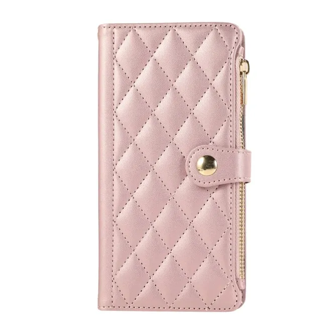 Housse Samsung Galaxy S26+ Portefeuille Losanges Zippée avec Dragonne