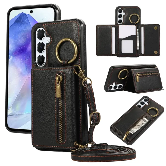 Coque Samsung Galaxy S26+ Portefeuille Zippé avec Anneau | Urban-Zip
