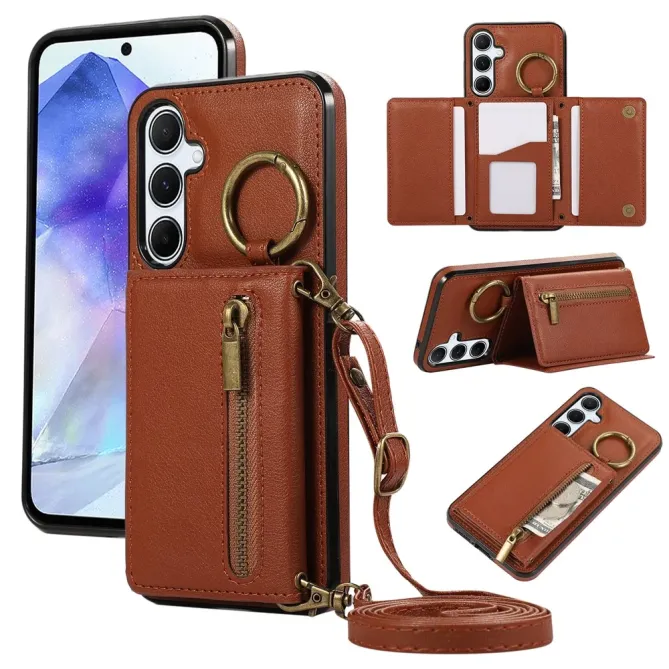 Coque Samsung Galaxy S26+ Portefeuille Zippé avec Anneau | Urban-Zip