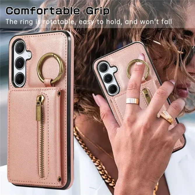 Coque Samsung Galaxy S26+ Portefeuille Zippé avec Anneau | Urban-Zip